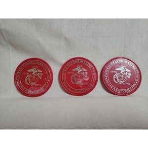 U S Marine Corp Coaster 203rd Anniversary 1775-1978 SET OF 3